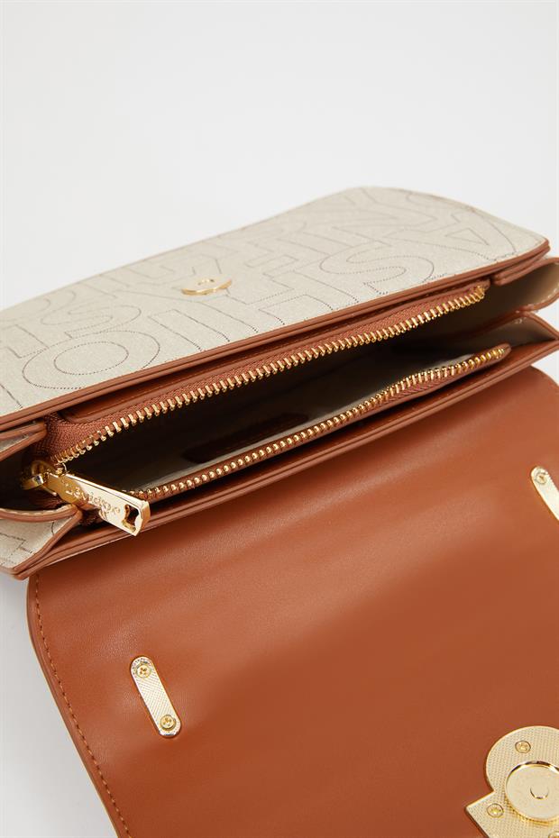 Krem Gold Toka Detaylı Omuz Çantası