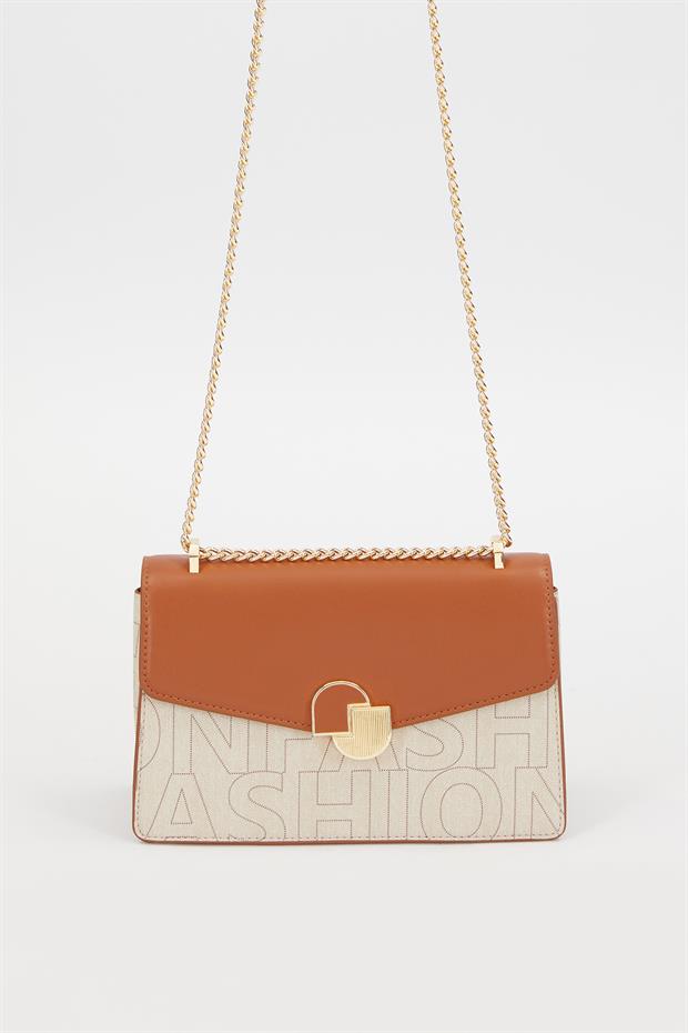 Krem Gold Toka Detaylı Omuz Çantası