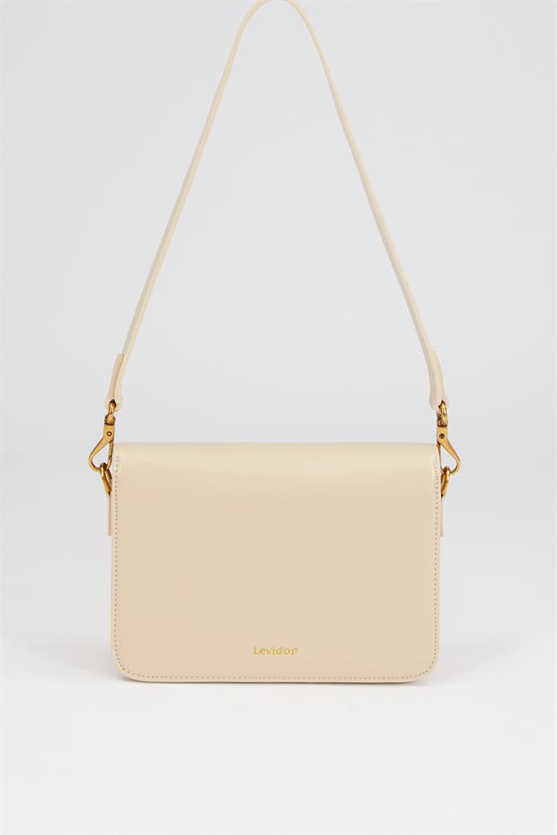 Krem Omuz Çantası