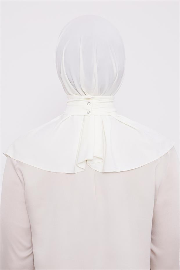 Krem Pratik Spor Çıtçıt Şal Bone