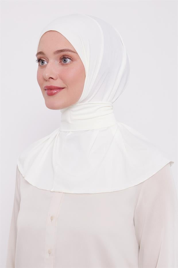 Krem Pratik Spor Çıtçıt Şal Bone