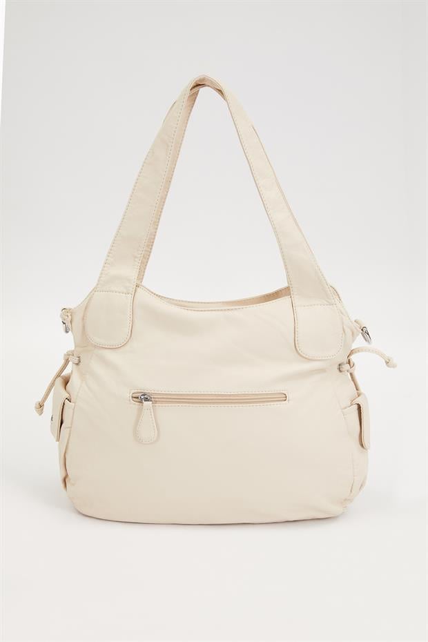 Krem Sırma Desen Omuz Çantası