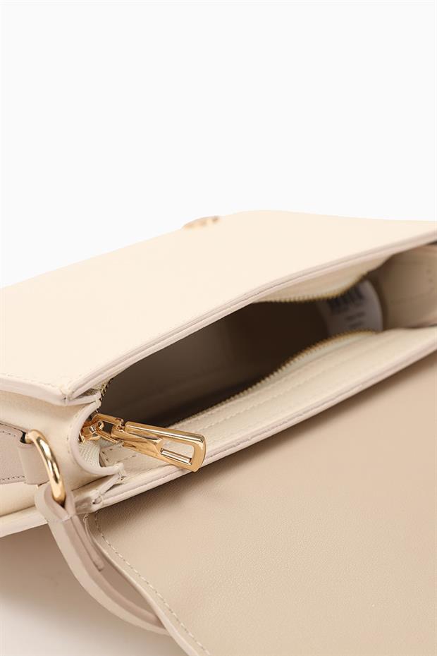 Krem - Vizon Toka Tasarımlı Omuz Çantası