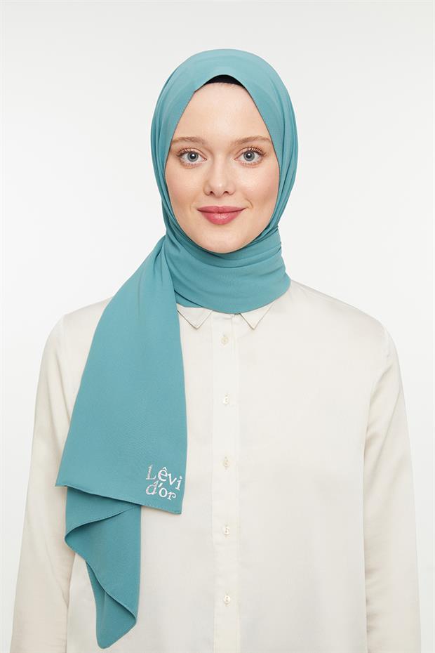 Küf Yeşili Düz Medine İpeği Şal