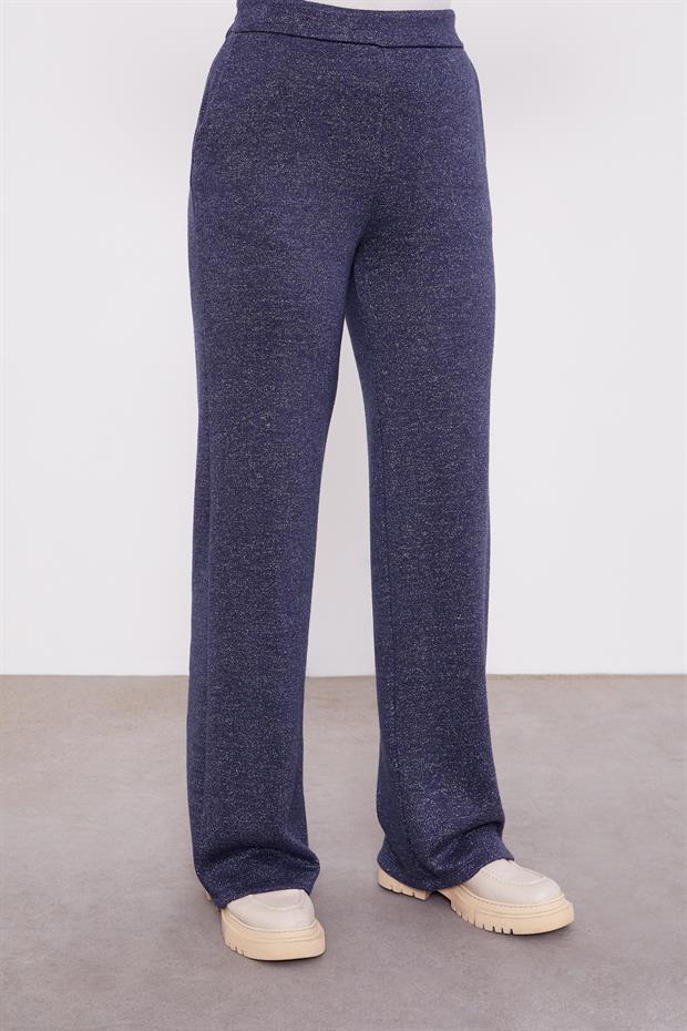 Lacivert Sim Detaylı Kaşmir İkili Takım