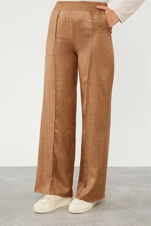 Latte Belli Lastikli Çizgi Detay Pantolon