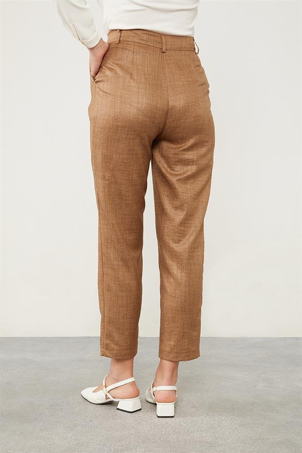 Latte Keten Kumaş Havuç Pantolon