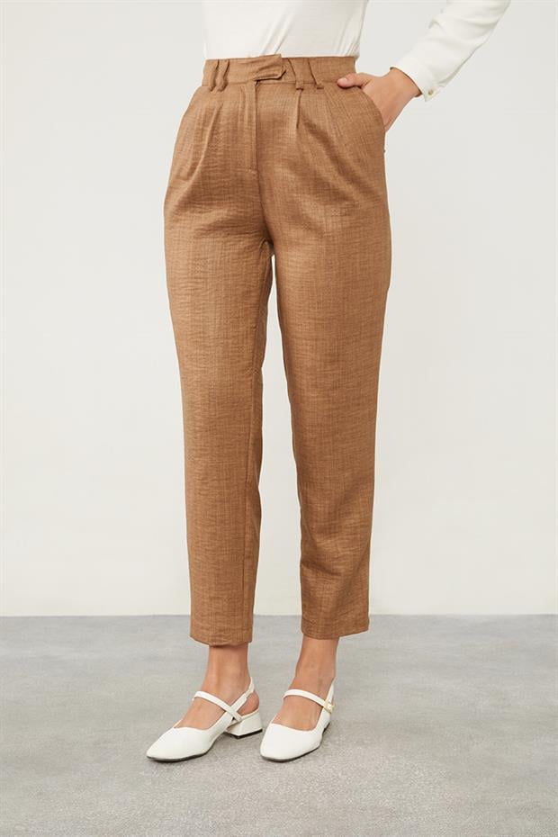 Latte Keten Kumaş Havuç Pantolon
