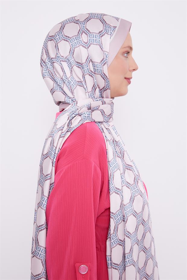 Leylak Altıgen Desen Angel Şal