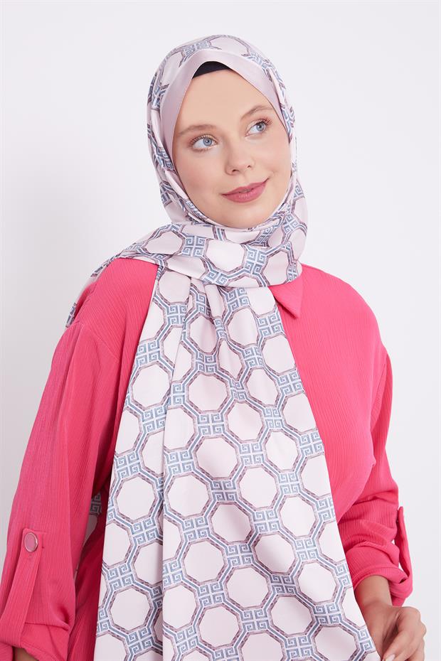 Leylak Altıgen Desen Angel Şal