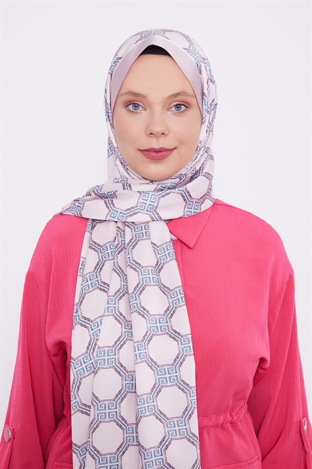 Leylak Altıgen Desen Angel Şal