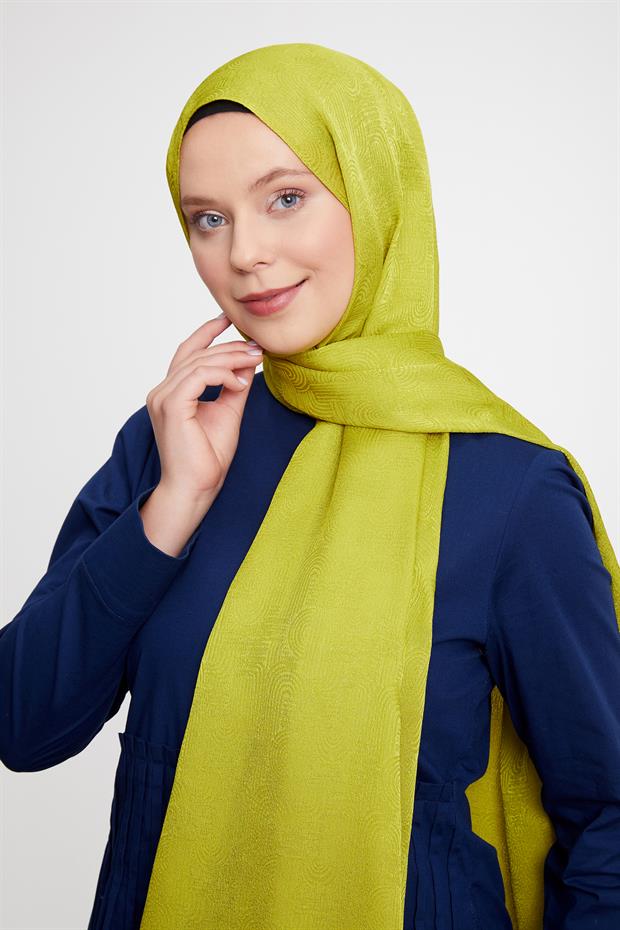 Misket Limon Hologram Desen Jakarlı Janjan Şal