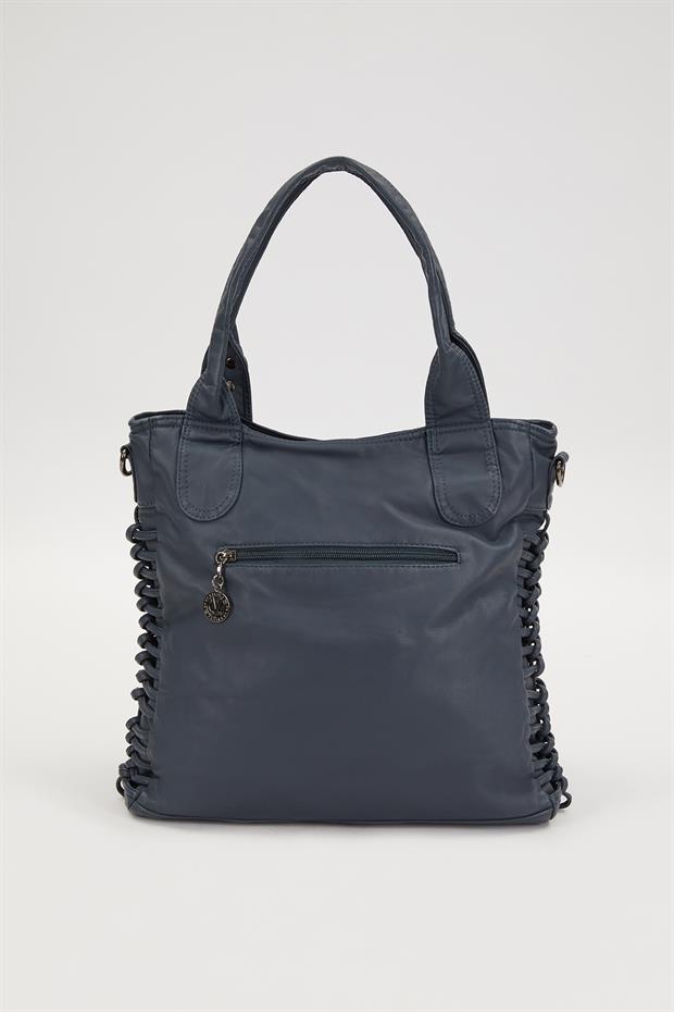 Mavi Düğüm Detaylı Omuz Çantası