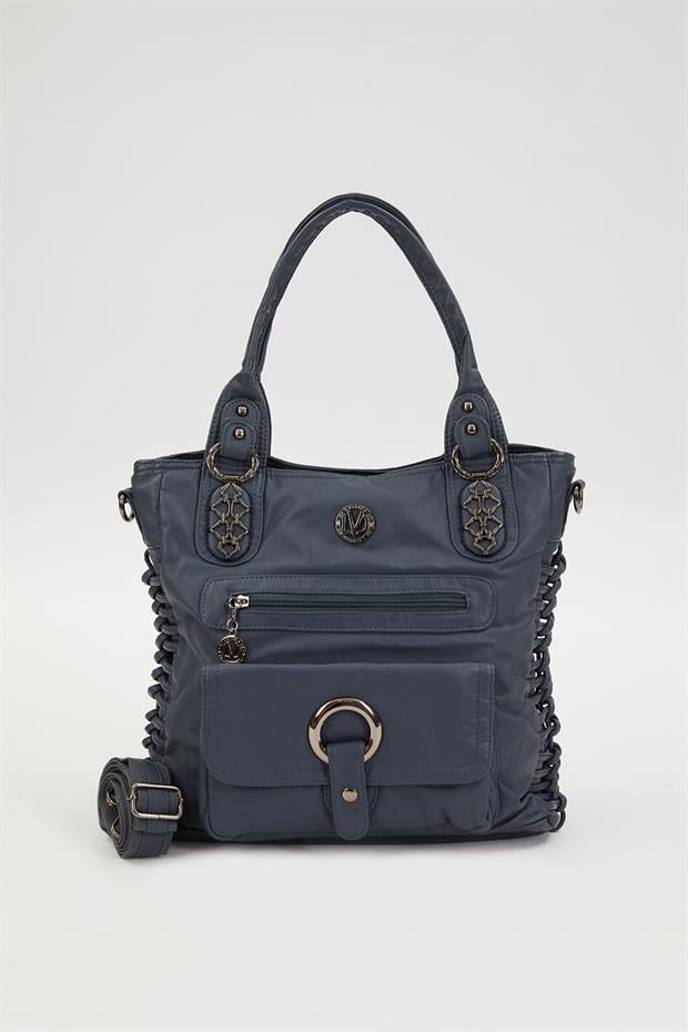 Mavi Düğüm Detaylı Omuz Çantası