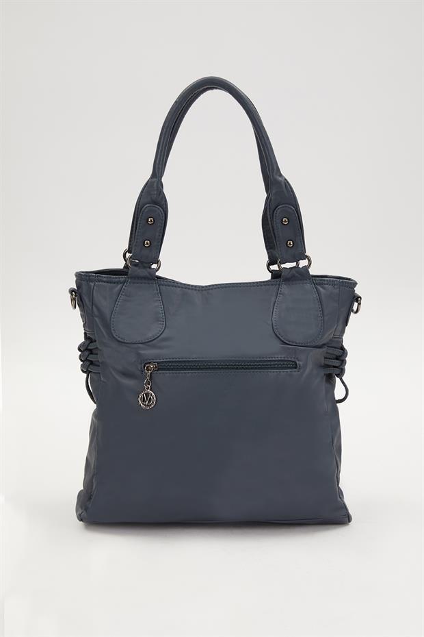 Mavi Kuş Gözü Detaylı Omuz Çantası