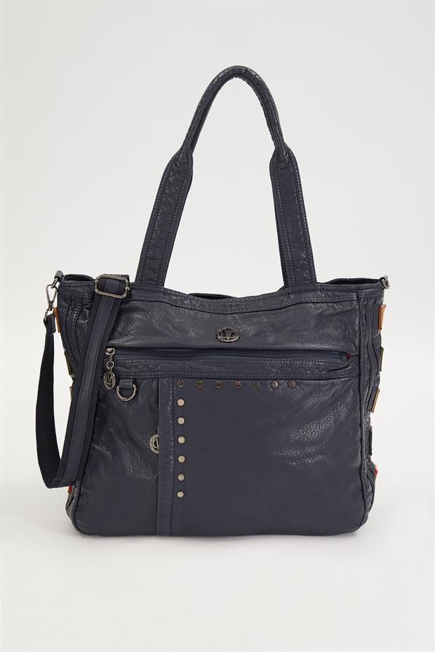 Mavi Renk Detaylı Omuz Çantası