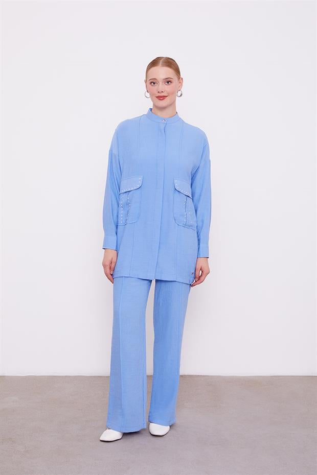 Mavi Hakim Yaka İkili Takım