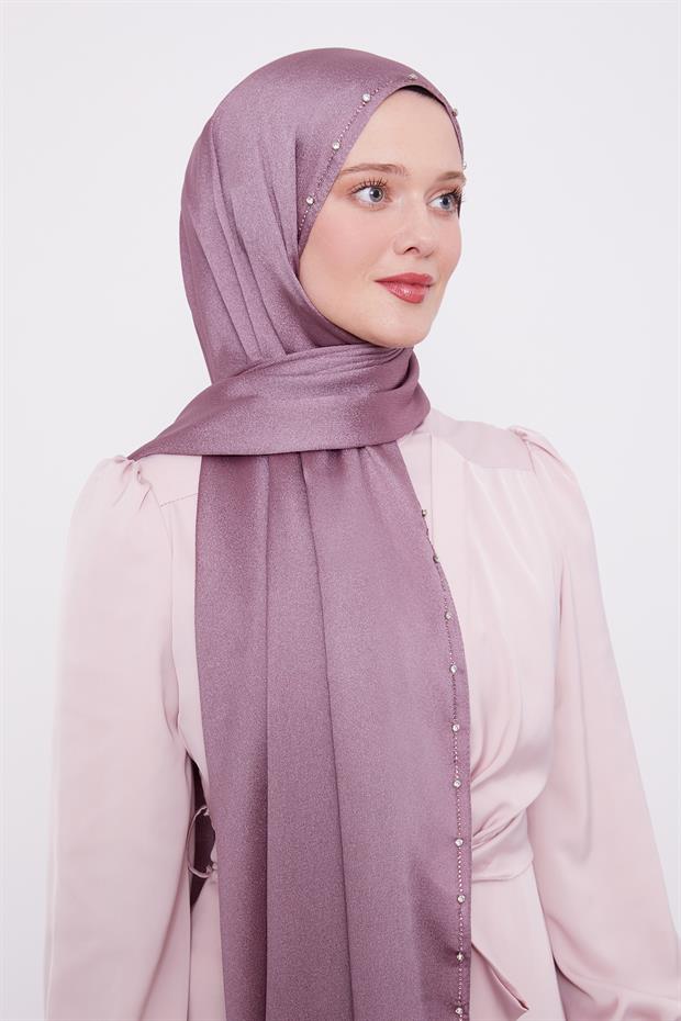 Menekşe Tek Taşlı Diamond Şal