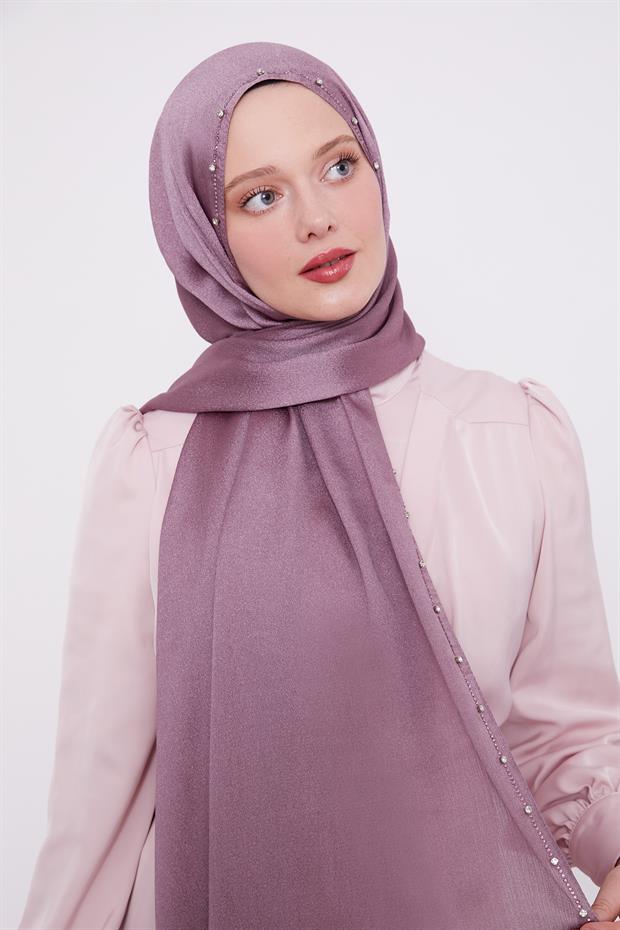 Menekşe Tek Taşlı Diamond Şal