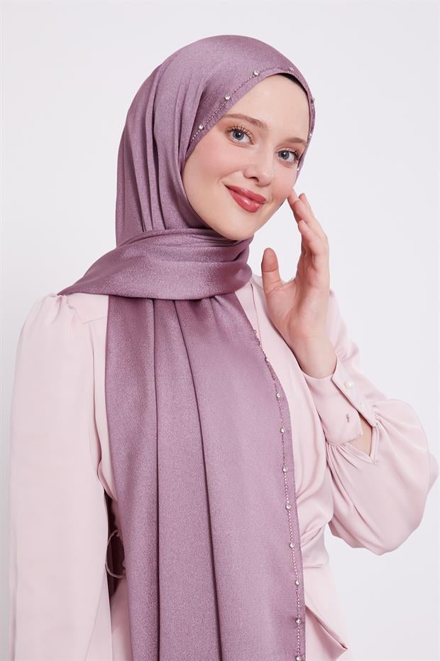 Menekşe Tek Taşlı Diamond Şal