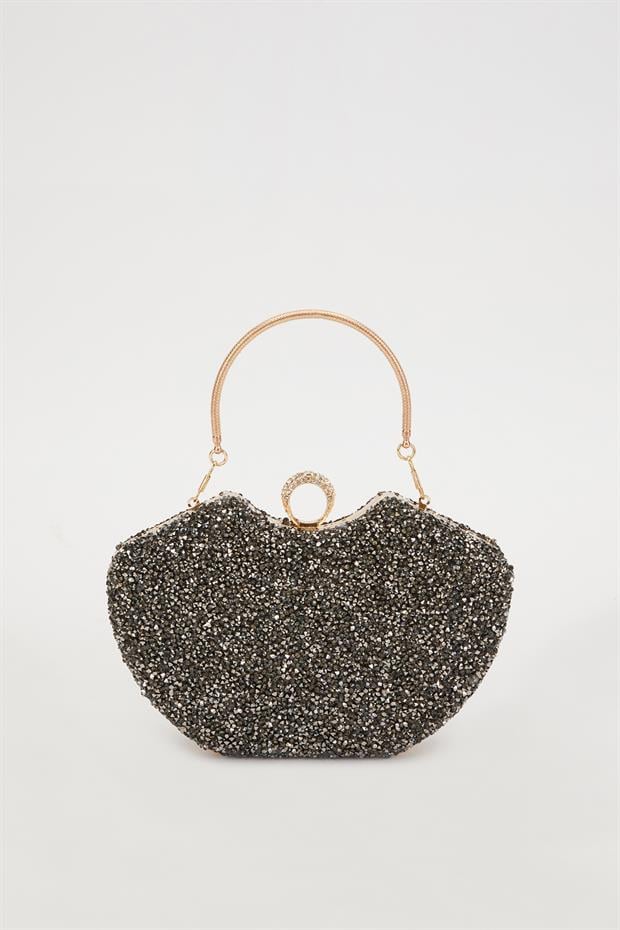 Mini Platin Metal Askılı Abiye Çanta