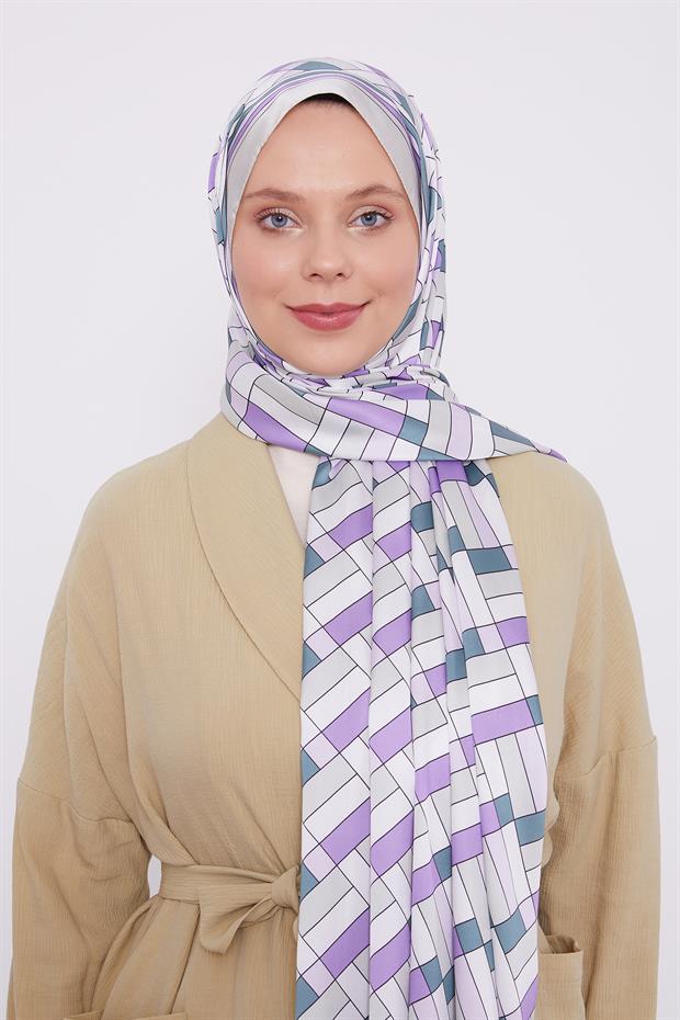 Mint Yeşili Küp Desen Angel Şal