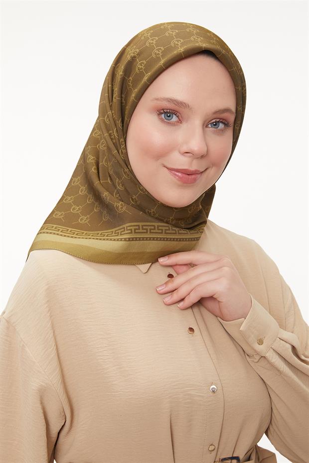 Mint Yeşili L Desen Aura Eşarp