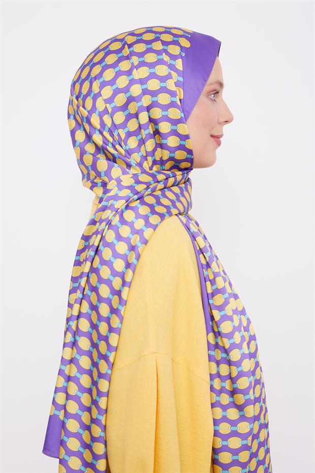 Mor Elips Desen Angel Şal