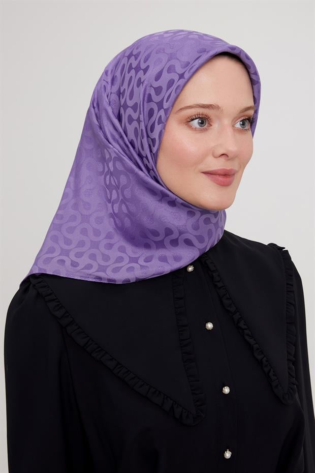 Mor S Desen Krstal Jakar Eşarp