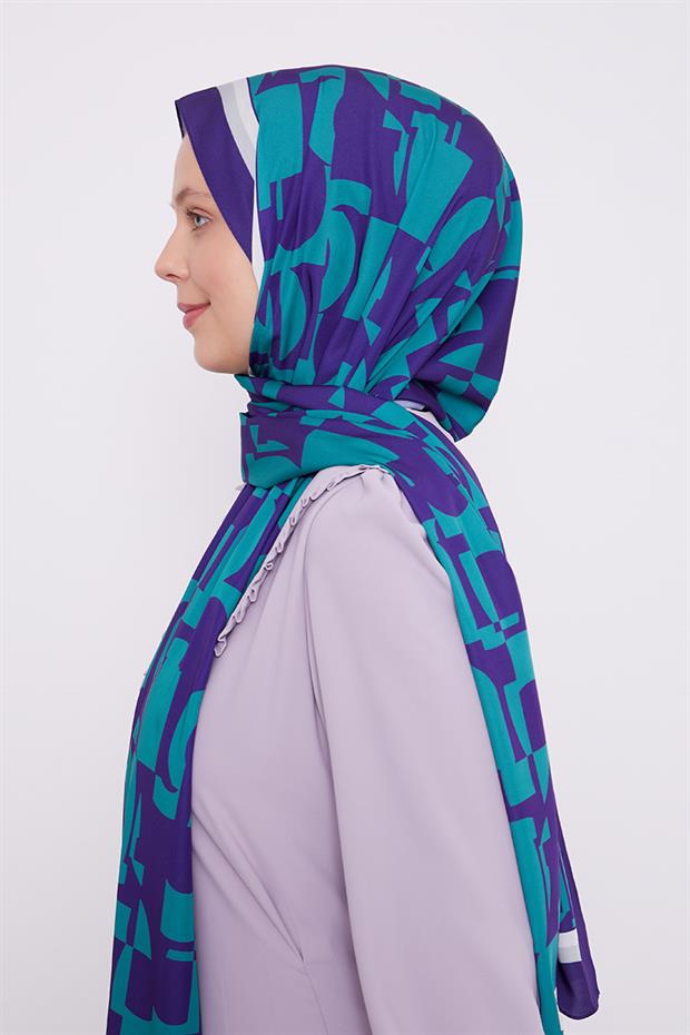 Morcivert Soyut Desen Club Şal