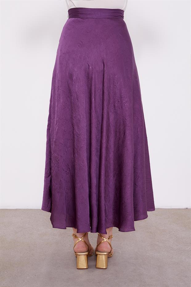 Mürdüm Kraş Saten Etek