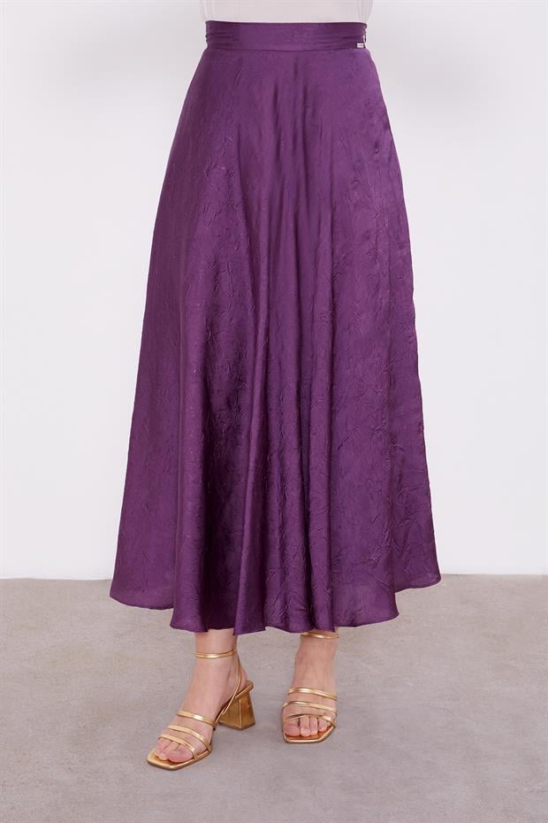 Mürdüm Kraş Saten Etek