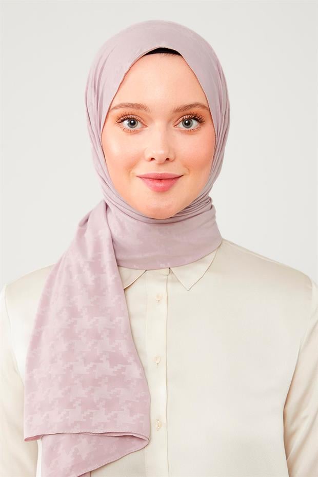 Nude Jakarlı Puzzle Desen Elegance Şal