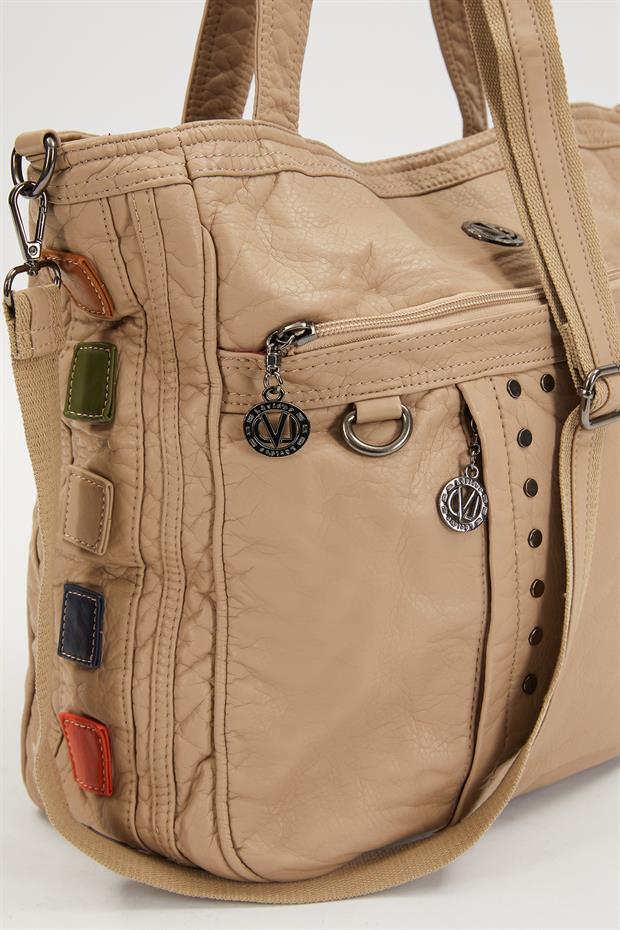 Nude Renk Detaylı Omuz Çantası