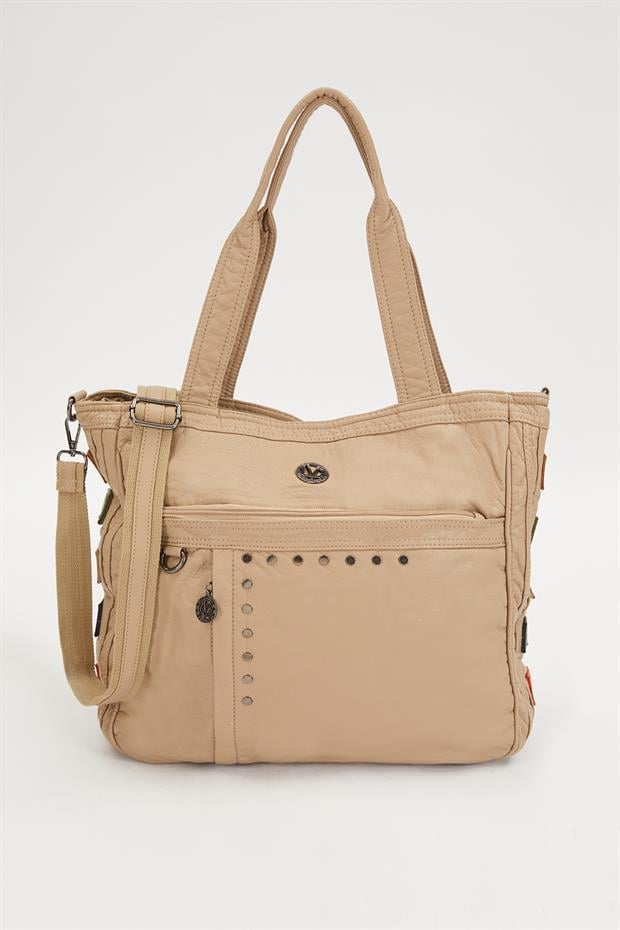 Nude Renk Detaylı Omuz Çantası