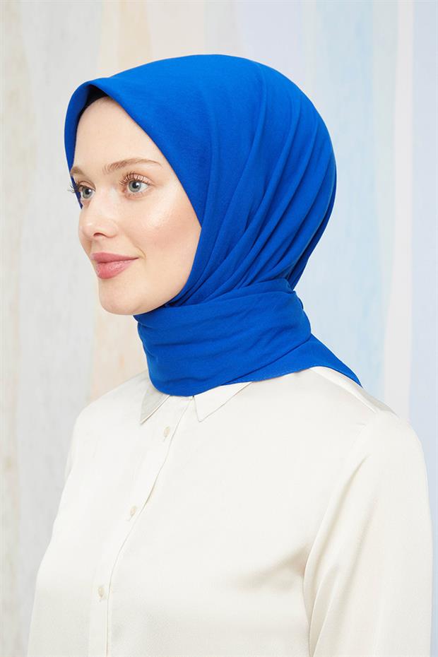 Parlament Mavisi Pamuk Cazz Kare Eşarp