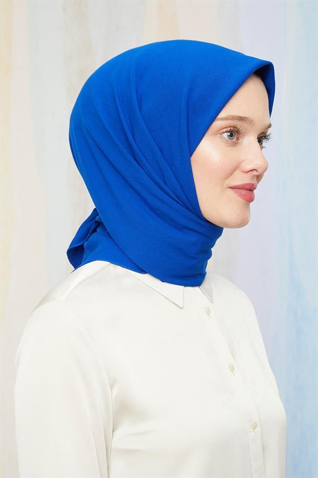 Parlament Mavisi Pamuk Cazz Kare Eşarp