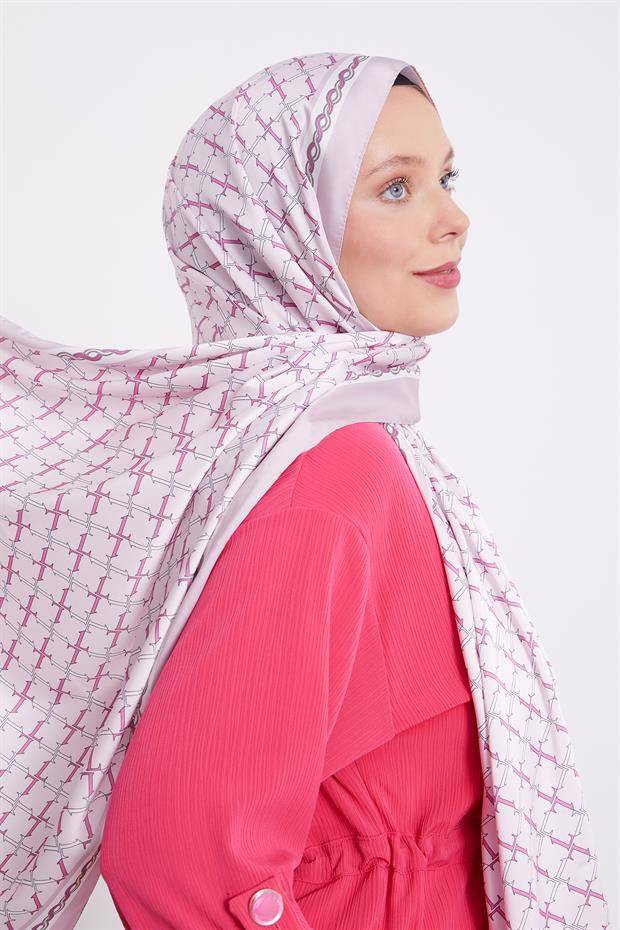 Pembe L Baskılı Angel Şal