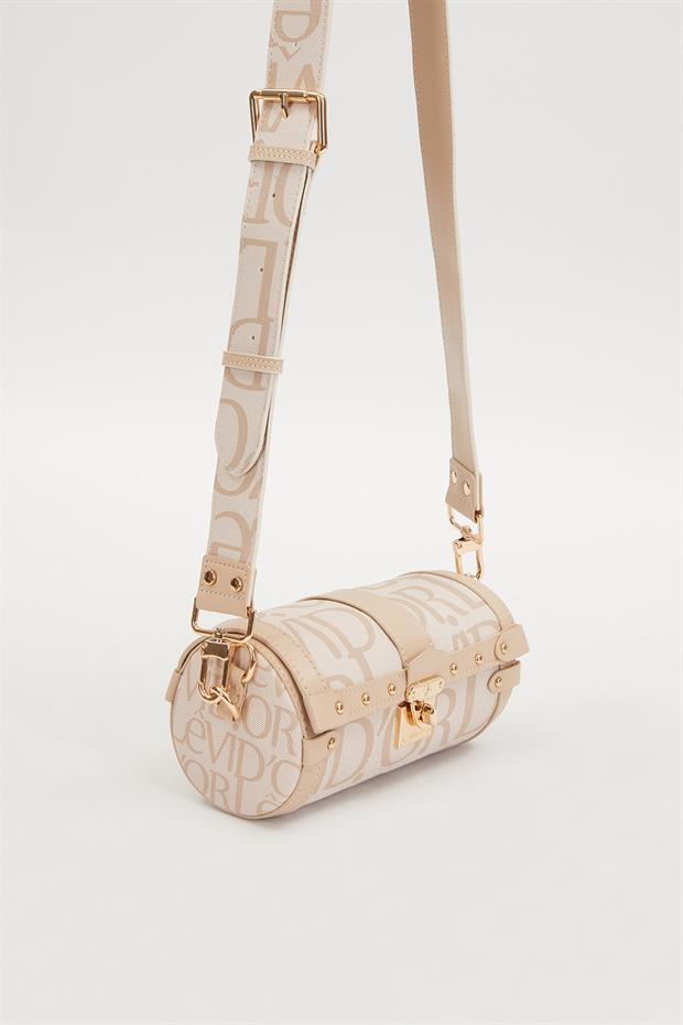 Pembe Silindir Şekilli Omuz Çantası