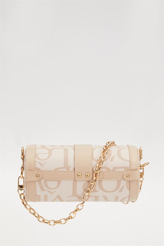 Pembe Silindir Şekilli Omuz Çantası