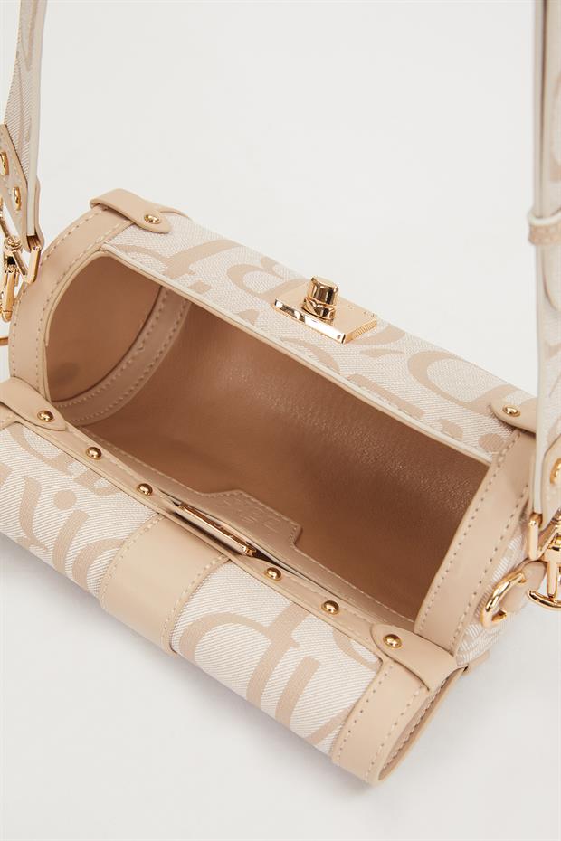 Pembe Silindir Şekilli Omuz Çantası