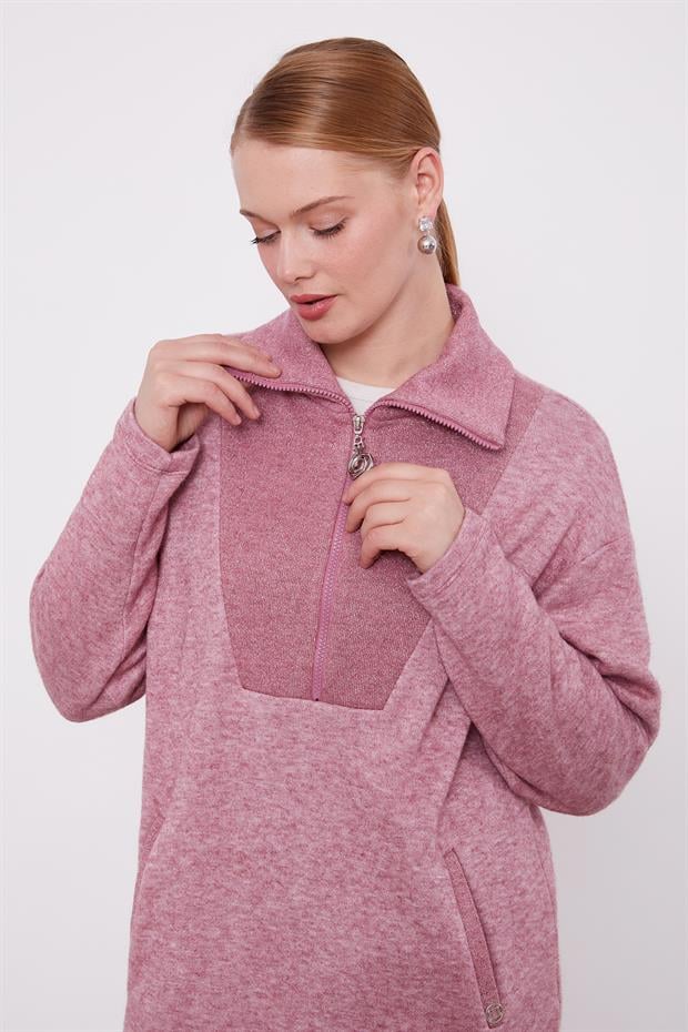 Pembe Sim Detaylı Kaşmir İkili Takım