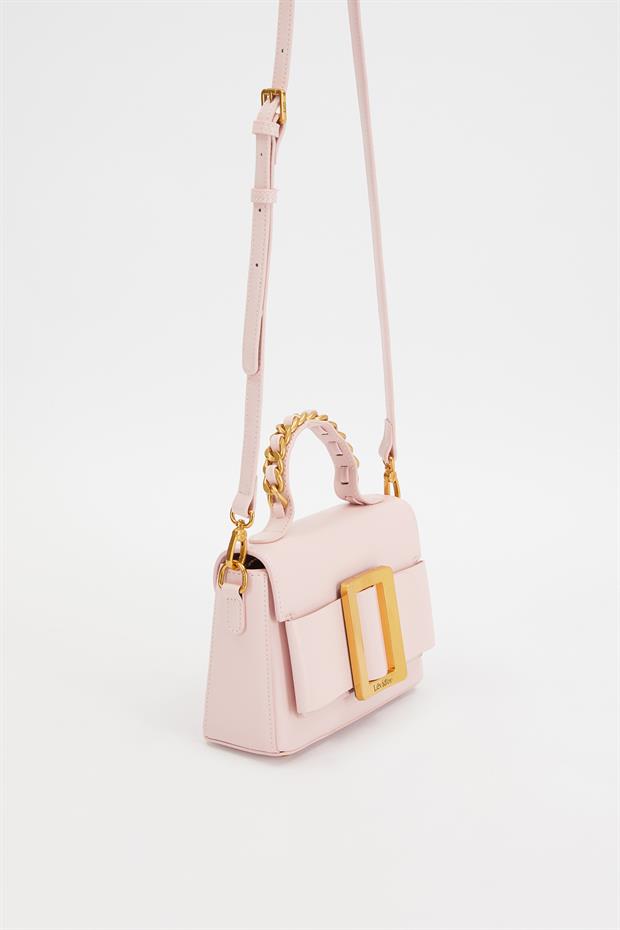 Pembe Zincir İşlemeli El Çantası