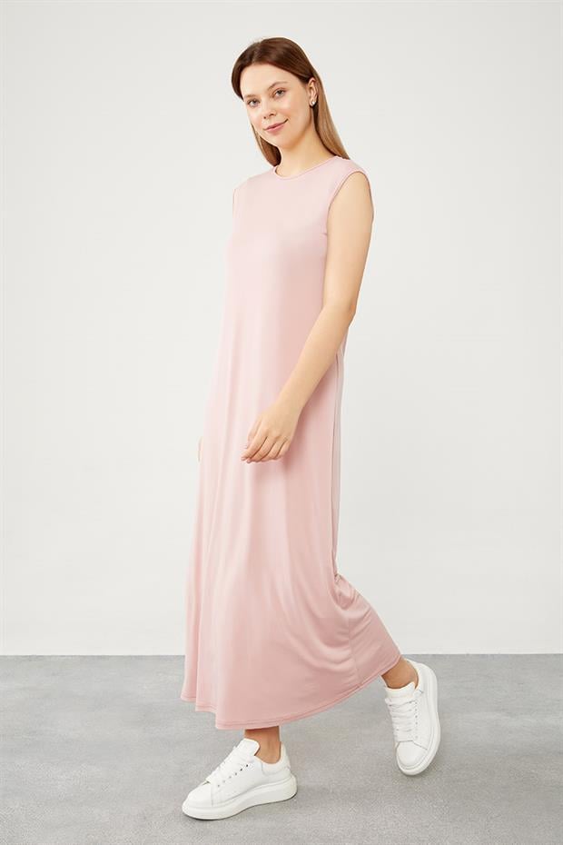 Pudra Bisiklet Yaka Kolsuz Sandy İçlik