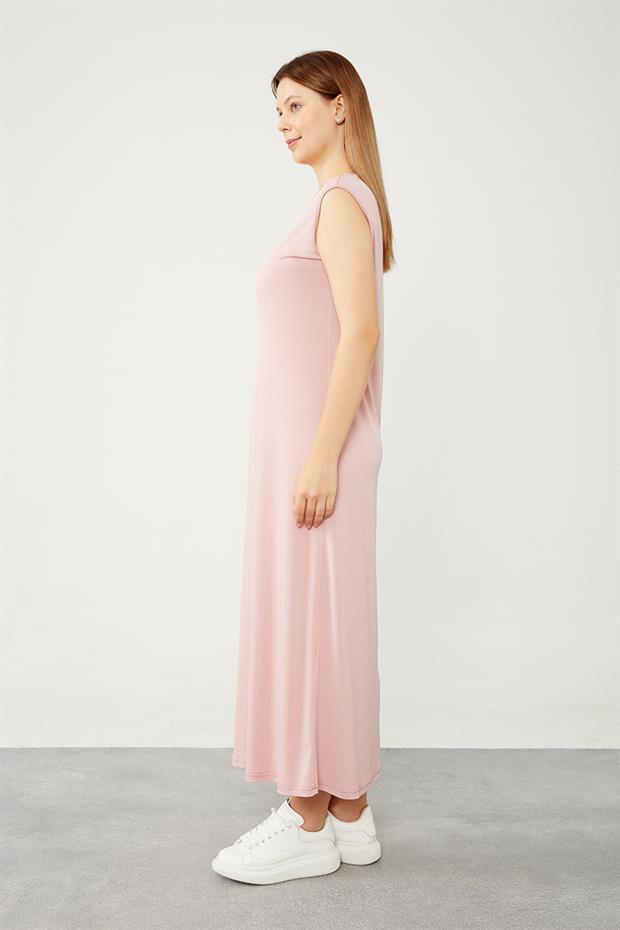 Pudra Bisiklet Yaka Kolsuz Sandy İçlik