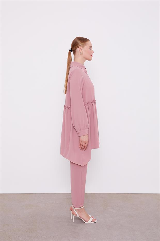 Pudra Pile Detaylı İkili Takım