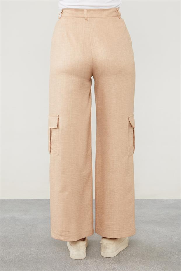 Pudra Keten Kargo Pantolon