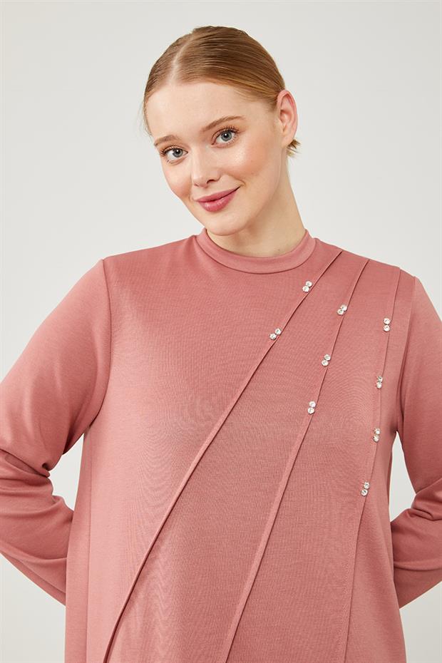 Pudra Taş Detaylı Spor Elbise