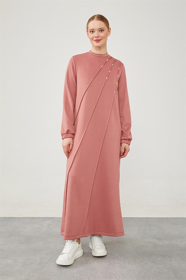 Pudra Taş Detaylı Spor Elbise