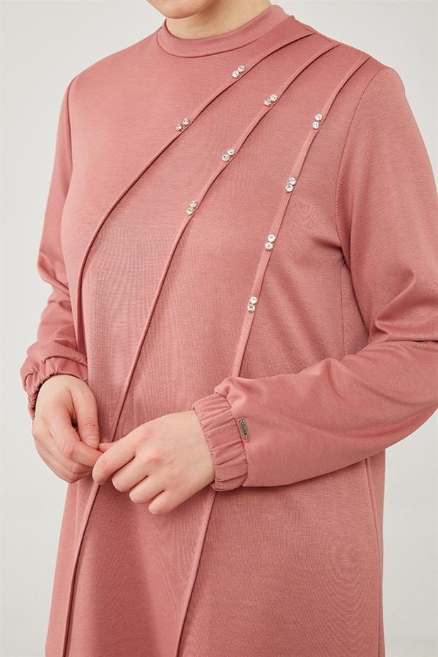 Pudra Taş Detaylı Spor Elbise